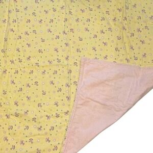 Yellow Purple Rocking Horse Baby Blanket Vintage 80s Receiving Crib‎ Security